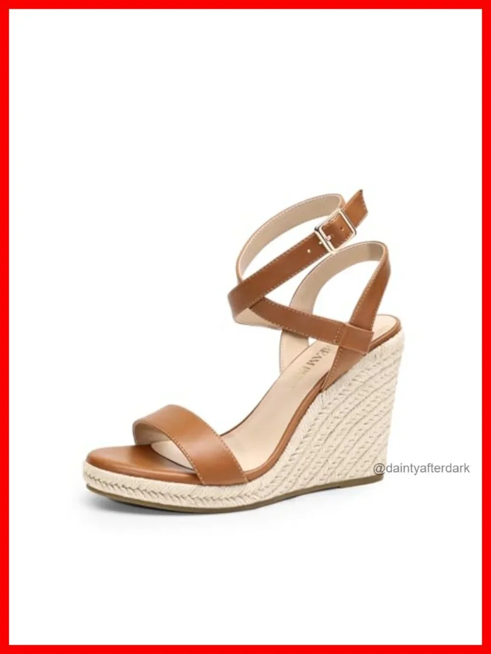 Espadrille Platform Wedge Sandals PU Leather Ankle Strap